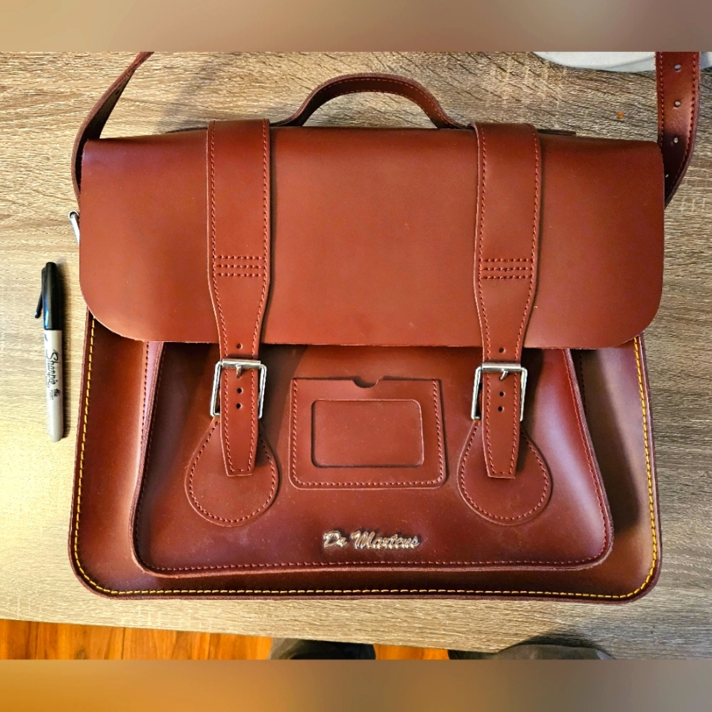 Dr Martens Red Leather Satchel Crossbody Bag